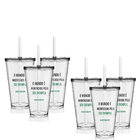 8 Copos Com Tampa E Canudo Eco Exemplo Verde