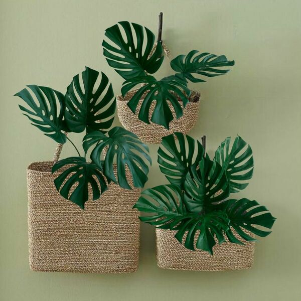 8 Costelas De Adão Artificial - Planta Decorativa Charmosa Pa