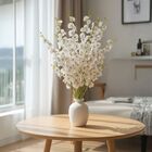 8 Flores Chuva De Ouro Branca Artificial Beleza Permanente E