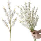 8 Flores Chuva De Ouro Branca Artificial Beleza Permanente E