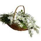 8 Flores De Glicínia Artificial Pendente Com Haste Flexível P