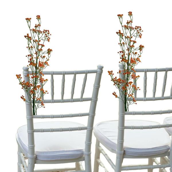 8 Galhos De Mosquitinho Laranja Artificial Para Buquê De Noiv