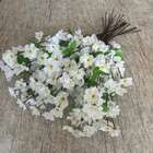 8 Galhos De Sakura Branco Artificial Realista 60cm Para Decor