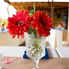 8 Gérberas Laranjas Artificiais De Haste Longa (55cm) Flores