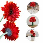 8 Gérberas Laranjas Artificiais De Haste Longa (55cm) Flores