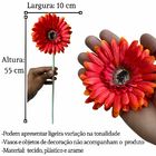 8 Gérberas Laranjas Artificiais De Haste Longa (55cm) Flores