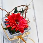 8 Gérberas Laranjas Artificiais De Haste Longa (55cm) Flores