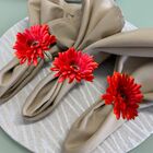 8 Gérberas Laranjas Artificiais De Haste Longa (55cm) Flores