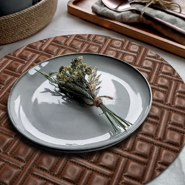 8 Jogo Americano Bag Alto Padrão Impermeável Redondo Mr Pvc