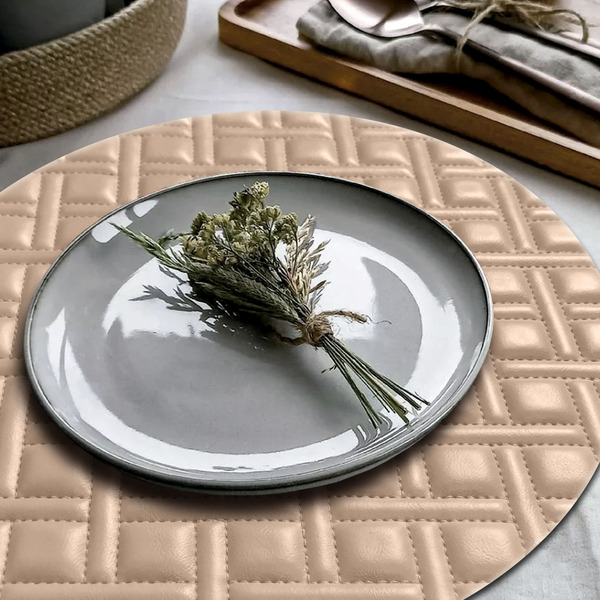 8 Jogo Americano Bag Alto Padrão Impermeável Redondo Re Pvc