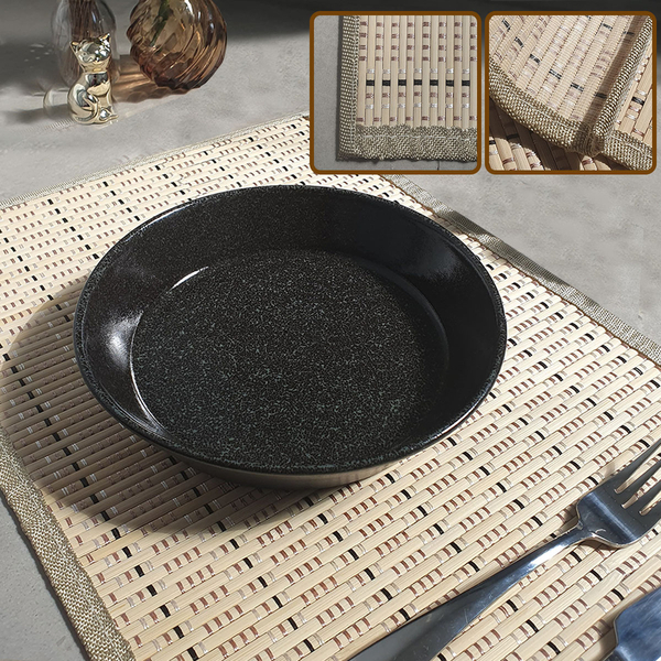 8 Jogo Americano Bambu Premium Acabamento Na Borda Mf 30x45