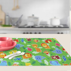 8 Jogo Americano Infantil Zoo Impermeável Pvc 8 Lugares