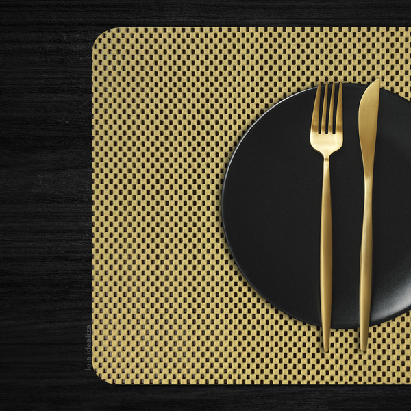 8 Jogo Americano Pvc Antiderrapante Flex Resistente Bege