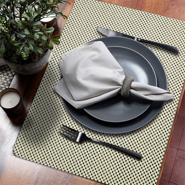 8 Jogo Americano Pvc Antiderrapante Flex Resistente Marfim