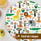 8 Jogo Americano Redondo Infantil Savana Impermeável Pvc