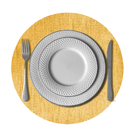 8 Jogo Americano Redondo Juta - Amarelo