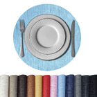 8 Jogo Americano Redondo Juta - Azul Claro