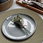 8 Jogo Americano Redondo Juta - Bege