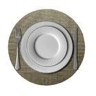 8 Jogo Americano Redondo Juta - Bege