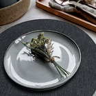 8 Jogo Americano Redondo Juta - Grafite