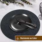 8 Jogo Americano Redondo Juta - Grafite