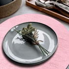 8 Jogo Americano Redondo Juta - Rosa