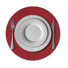 8 Jogo Americano Redondo Juta - Vermelho