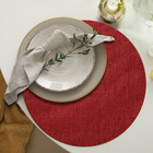 8 Jogo Americano Redondo Juta - Vermelho