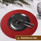 8 Jogo Americano Redondo Juta - Vermelho