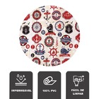 8 Jogo Americano Redondo Marine Impermeável Limpa Fácil Pvc