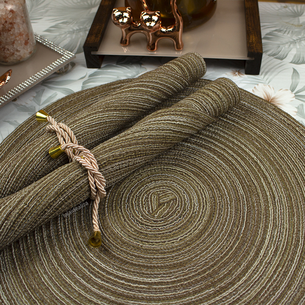 8 Jogo Americano Redondo Mesa Posta Sousplat Luxo Pvc Pmbg