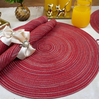 8 Jogo Americano Redondo Mesa Posta Sousplat Luxo Pvc Pmvm