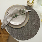 8 Jogo Americano Redondo Napoli Avelã Impermeável Pvc