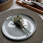 8 Jogo Americano Redondo Napoli Avelã Impermeável Pvc