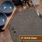 8 Jogo Americano Redondo Napoli Avelã Impermeável Pvc