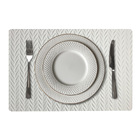 8 Jogo Americano Roma Alto Padrão Impermeável Pvc Br - Branco