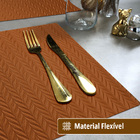 8 Jogo Americano Roma Alto Padrão Impermeável Pvc Ca - Carame