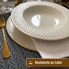 8 Jogo Americano Roma Alto Padrão Impermeável Pvc Pt - Preto