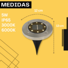 8 Luminária Espeto De Led Jardim Solar Fotocélula Ip65 Grama