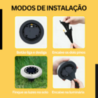 8 Luminária Espeto De Led Jardim Solar Fotocélula Ip65 Grama