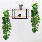 8 Pendentes De Folhagens De Begônia Variegata Artificiais Com