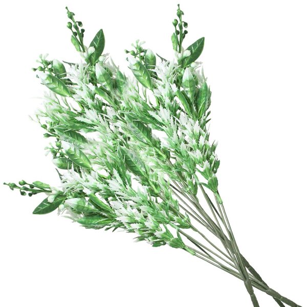 8 Ramos Decoração Arranjo Planta Artificial 5 Galhos Cada 40cm