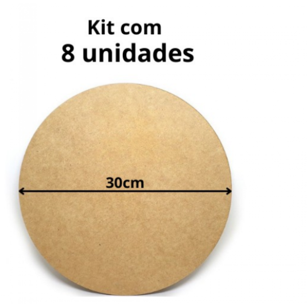 8 Sousplat Mdf 30cm De Diâmetro E 3mm De Espessura - Pc / 12