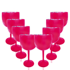 8 Taças Gin Rosa Acrílico