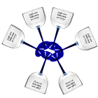 8 Taças Gin Transparente Com Base Azul Personalizada Para Live