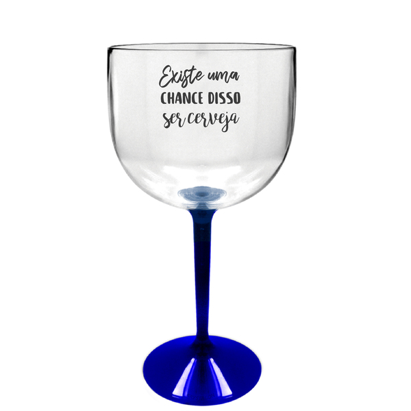 8 Taças Gin Transparente Com Base Azul Personalizada Para Live