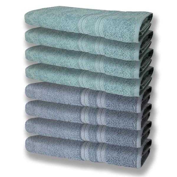 8 Toalhas Grande Super Felpudas E Grossa 80x150 4 Azul 4 Verde