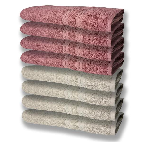 8 Toalhas Grande Super Felpudas E Grossa 80x150 4 Bege 4 Rosê