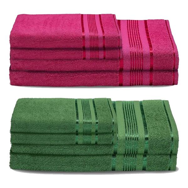 8 Toalhas Super Grossas E Gigante Egito 4 Banhos 4 Rosto Rosa