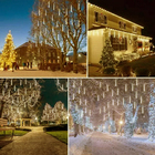 8 Tubos Luz Led 50cm Efeito Cascata Efeito Chuva Branco Frio